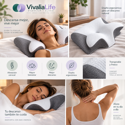 💤  Vivalia Descanso™ — Almohada Cervical Ergonómica.