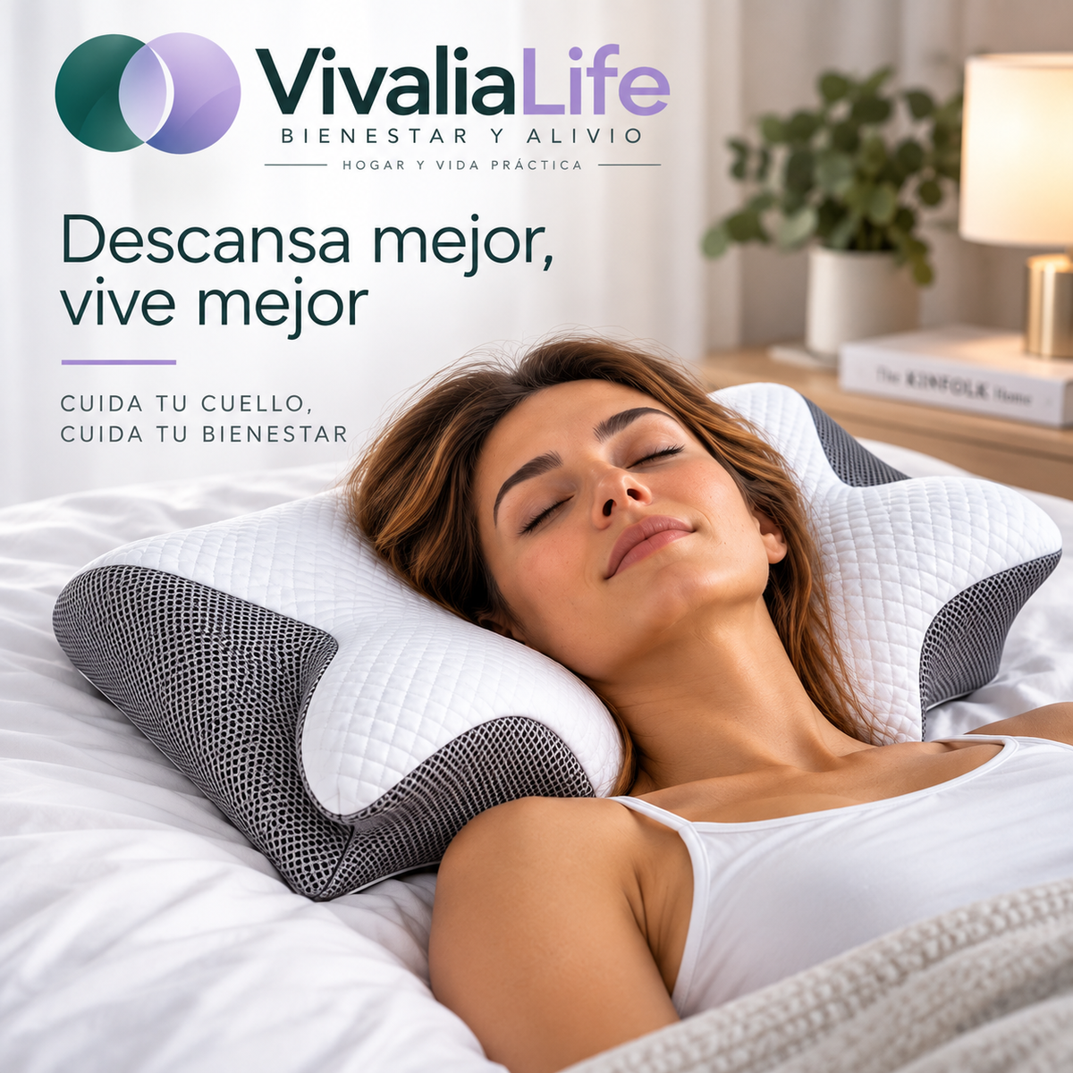 💤  Vivalia Descanso™ — Almohada Cervical Ergonómica.